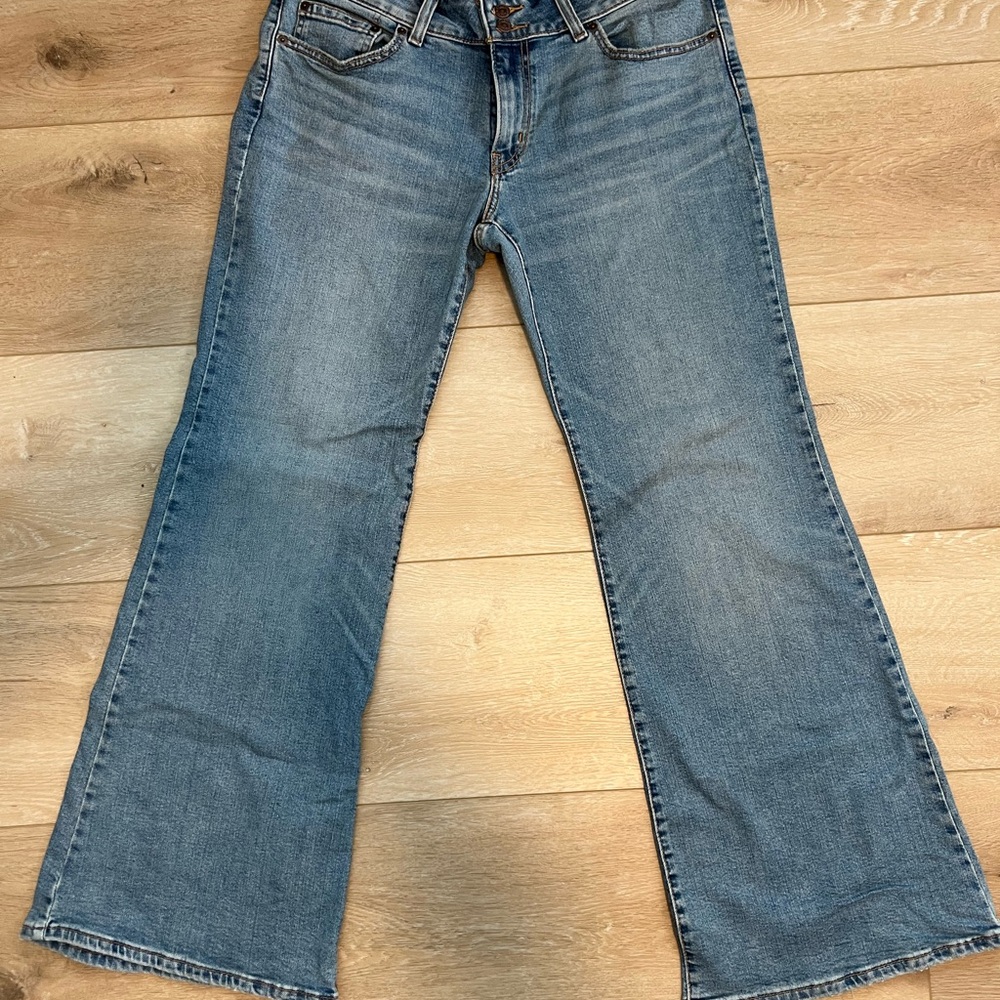 Levi's Superlow Blue Flare Wide Leg Jeans Retro Style